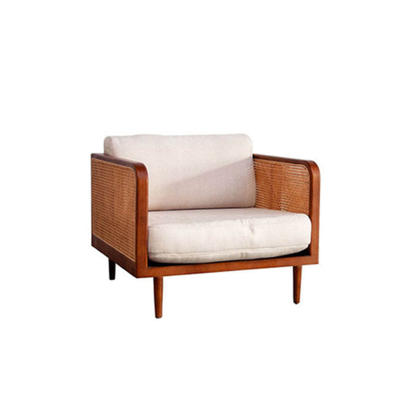 Solid Wood Square Arm Sofa Tropical Cushions Sofa for Living Room
