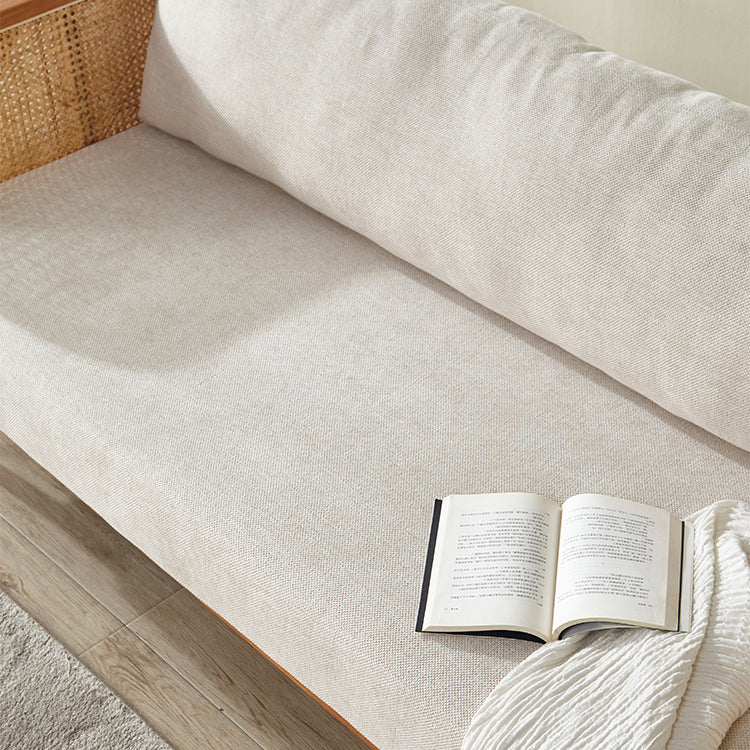 Solid Wood Square Arm Sofa Tropical Cushions Sofa for Living Room