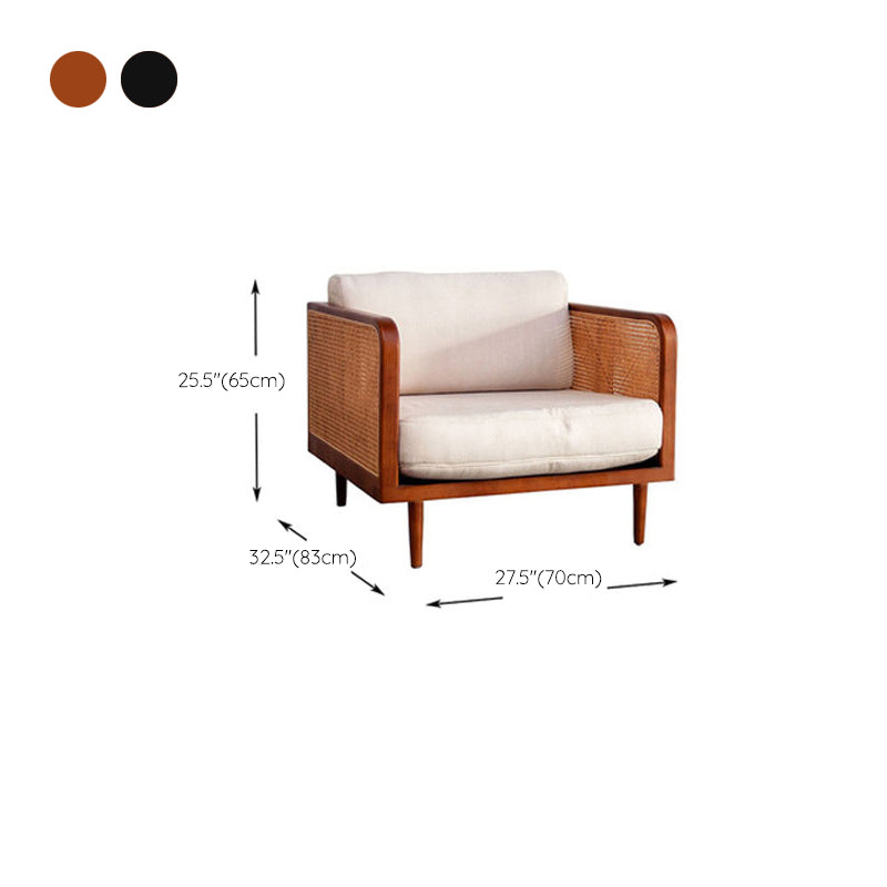 Solid Wood Square Arm Sofa Tropical Cushions Sofa for Living Room