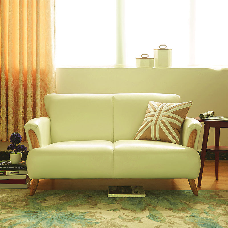 Flared Arm Standar Sofa with Tight Back Loveseat Faux Leather Sofa