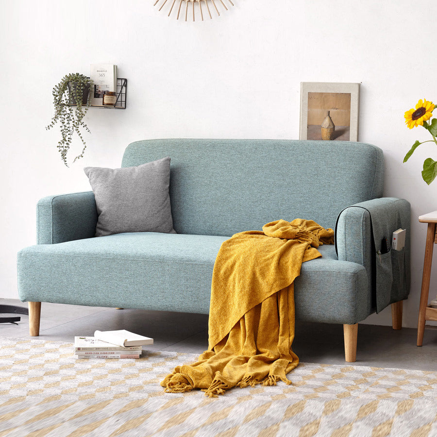 Linen Sofa for Living Room with Storage Slipcovered Sofa with 1 Pillow