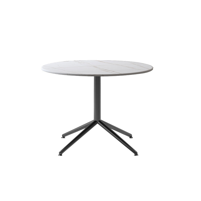 Glam Style Metal Base Cocktail Table Black and White Slate Top Coffee Table