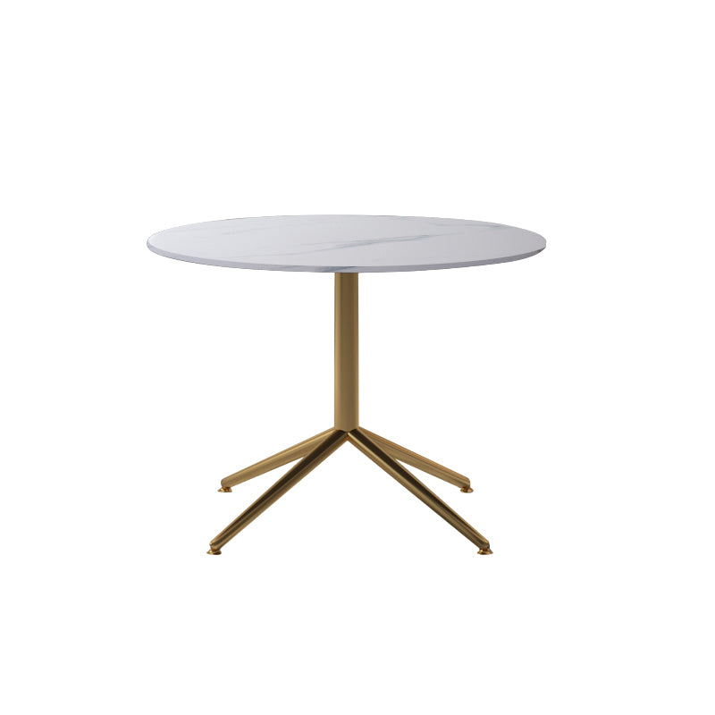 Glam Style Metal Base Cocktail Table Black and White Slate Top Coffee Table
