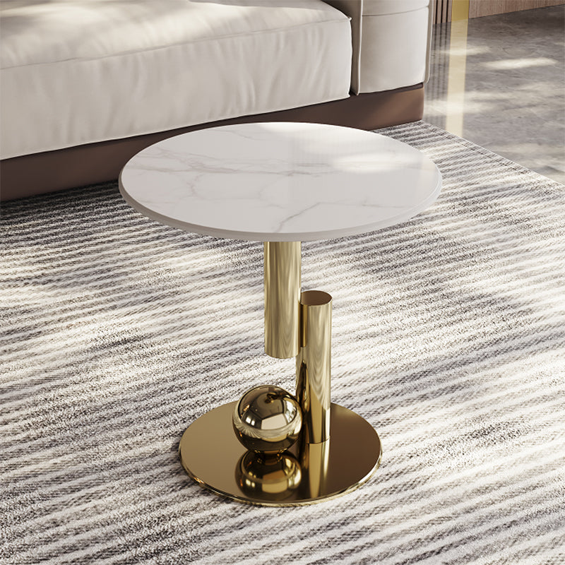 Stainless Steel Abstract Base Cocktail Table Glam Slate Top Coffee Table