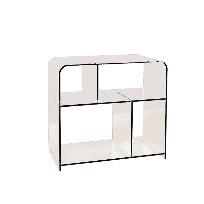 21.7" Tall Sofa Side Accent Table Modern Clear Acrylic End Table with Storage