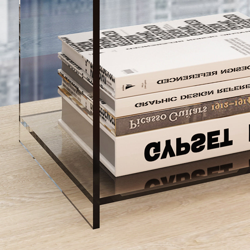 21.7" Tall Sofa Side Accent Table Modern Clear Acrylic End Table with Storage