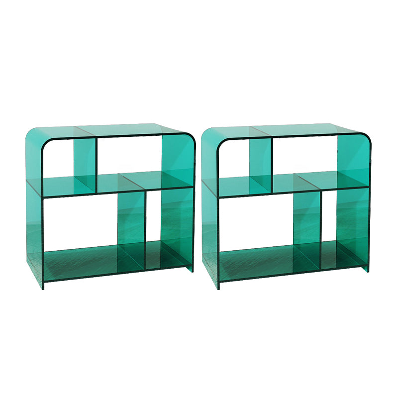 21.7" Tall Sofa Side Accent Table Modern Clear Acrylic End Table with Storage