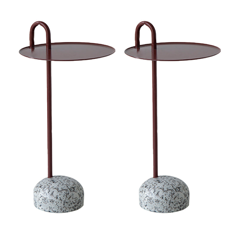 Modern Tray Top Side Table 27.8" Tall Metal Round Pedestal End Table