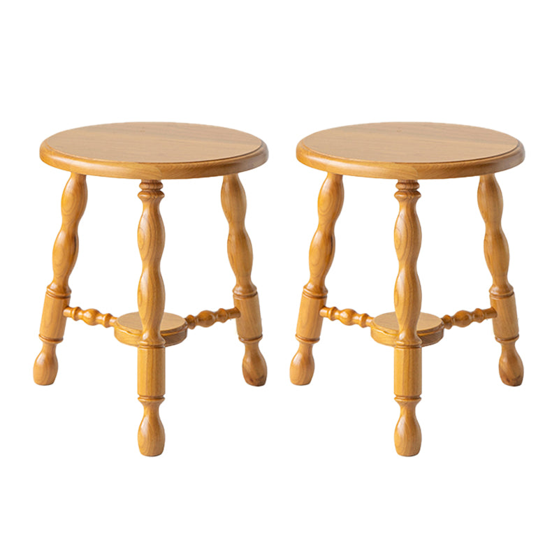 Rustic Solid Wood End Table 14.2" Tall Round 3 Legs Sofa Side Accent Table