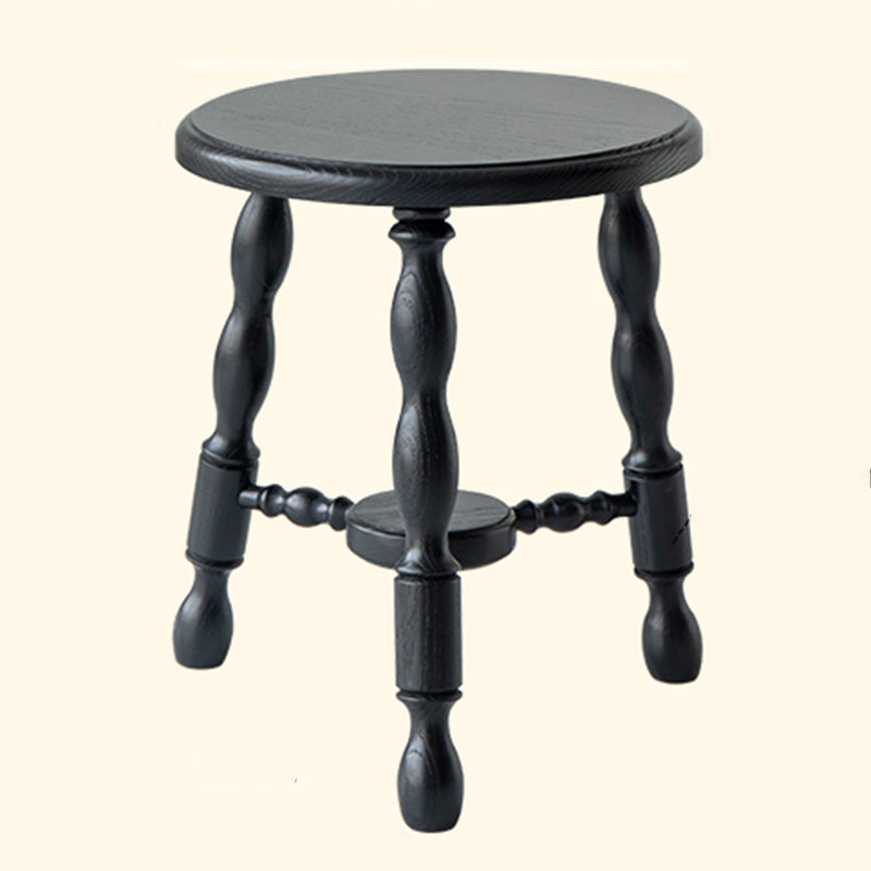 Rustic Solid Wood End Table 14.2" Tall Round 3 Legs Sofa Side Accent Table