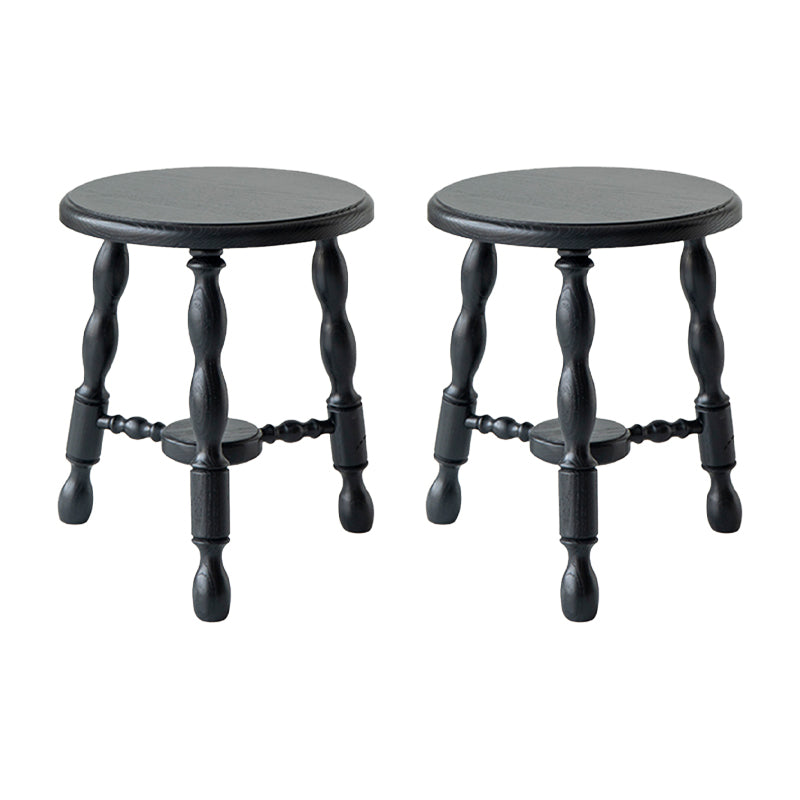 Rustic Solid Wood End Table 14.2" Tall Round 3 Legs Sofa Side Accent Table