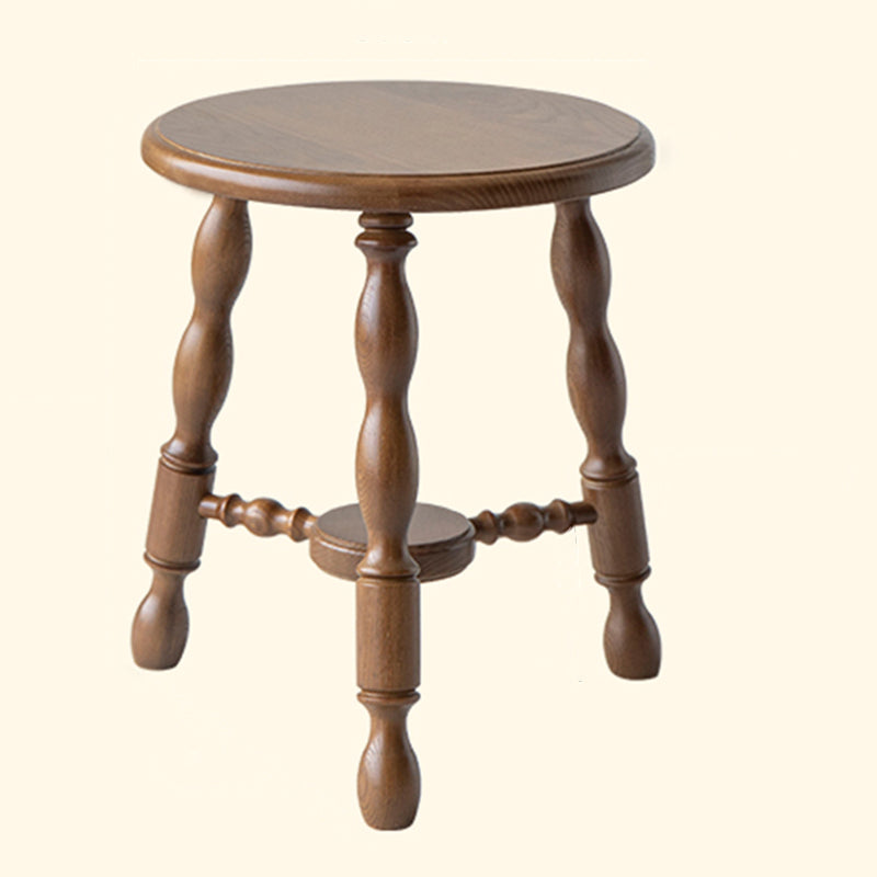 Rustic Solid Wood End Table 14.2" Tall Round 3 Legs Sofa Side Accent Table