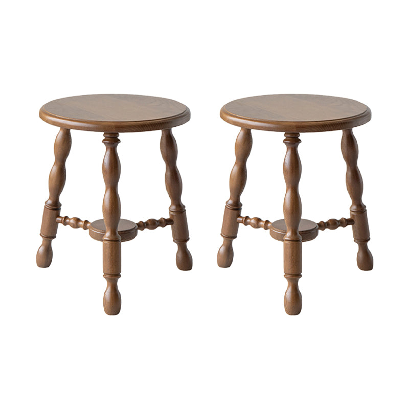 Rustic Solid Wood End Table 14.2" Tall Round 3 Legs Sofa Side Accent Table