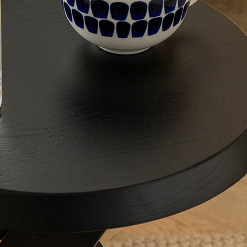 Solid Wood 3 Legs Side Table Modern Dia 12" 2-Piece End Tables Set