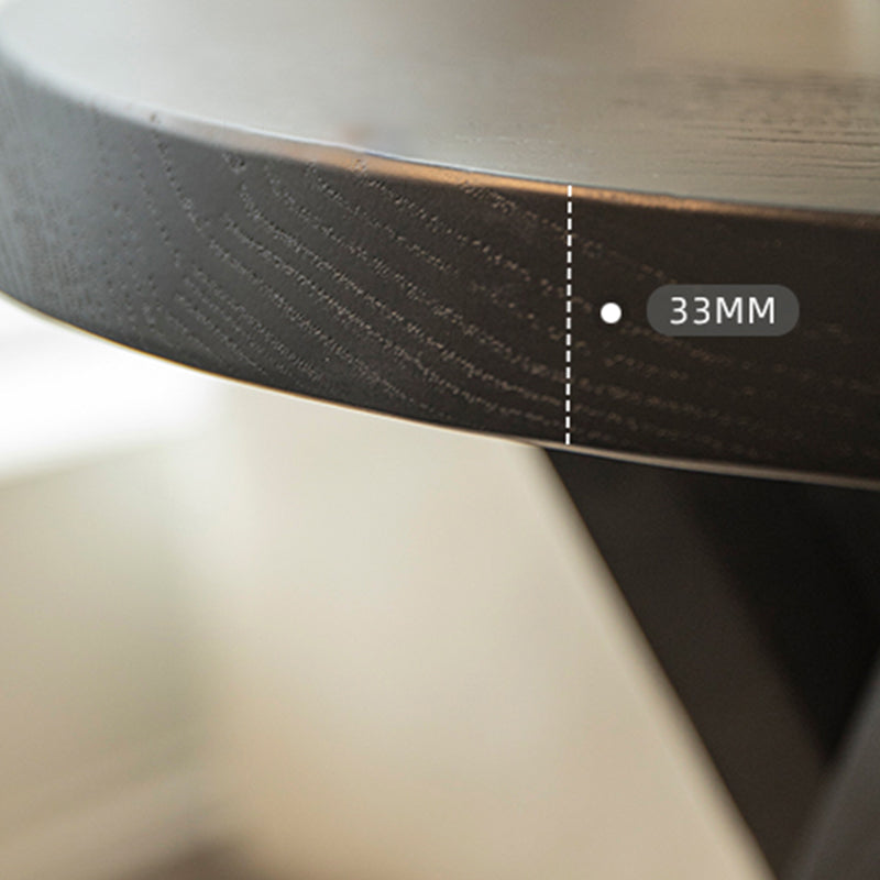 Solid Wood 3 Legs Side Table Modern Dia 12" 2-Piece End Tables Set