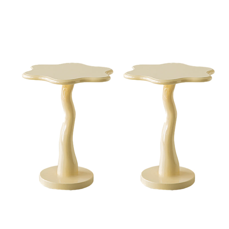 20" Tall Irregular Side Table Pedestal Solid Wood End Table Set