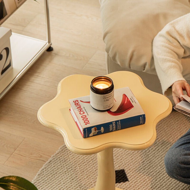 20" Tall Irregular Side Table Pedestal Solid Wood End Table Set