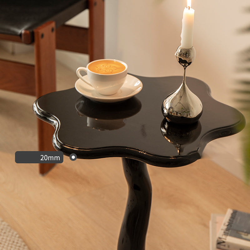 20" Tall Irregular Side Table Pedestal Solid Wood End Table Set