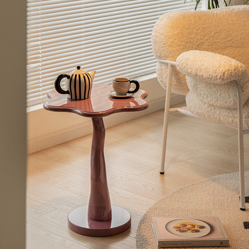 20" Tall Irregular Side Table Pedestal Solid Wood End Table Set