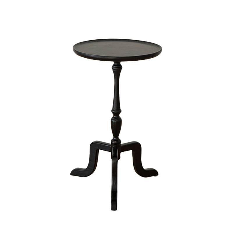 Rustic Round 3 Legs Side Table Solid Wood Tray Top End Table Set