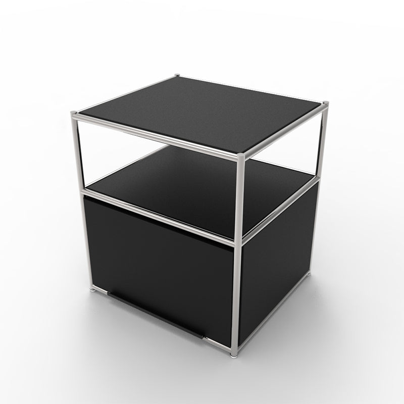 19.7" Tall Stainless Steel Side Table Rectangular End Table with Storage