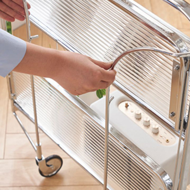 Modern Clear 23.6" End Table Rectangular Glass Side Table with Shelf