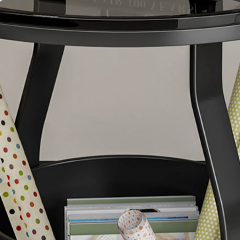 19.7" Storage Round Side Table Metal Drum Sofa Side Accent Table