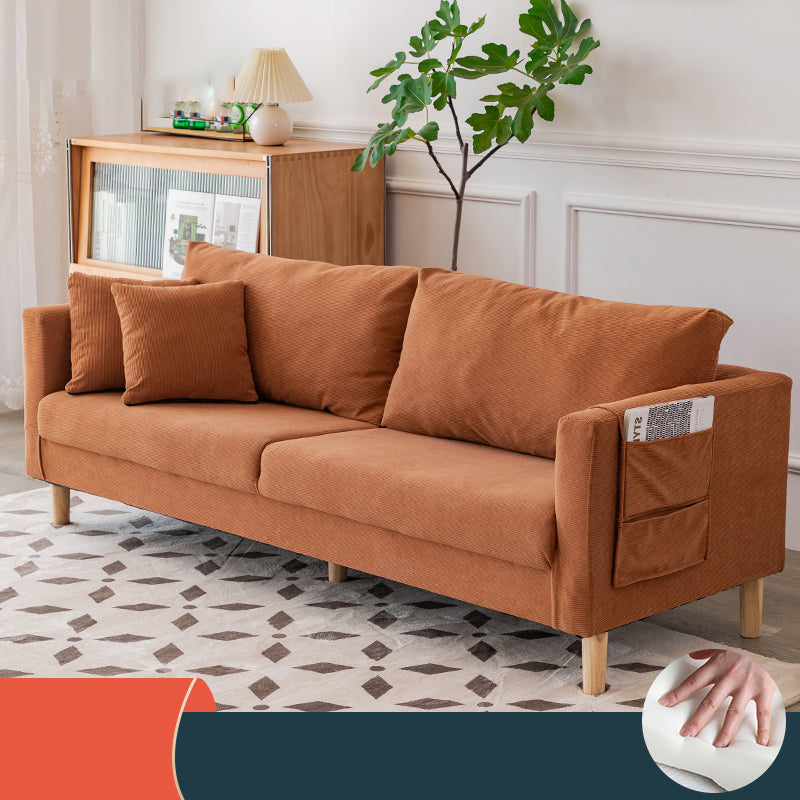 Velvet Sofa 26.77" High Scandinavian Tuxedo Arm Sofa with Storage