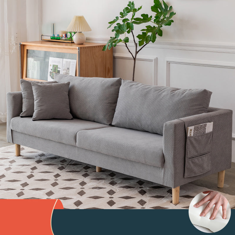 Velvet Sofa 26.77" High Scandinavian Tuxedo Arm Sofa with Storage