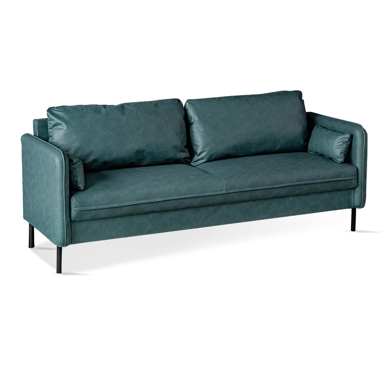 Faux Leather Sofa 29.92" High Scandinavian Square Arm Sofa for Living Room