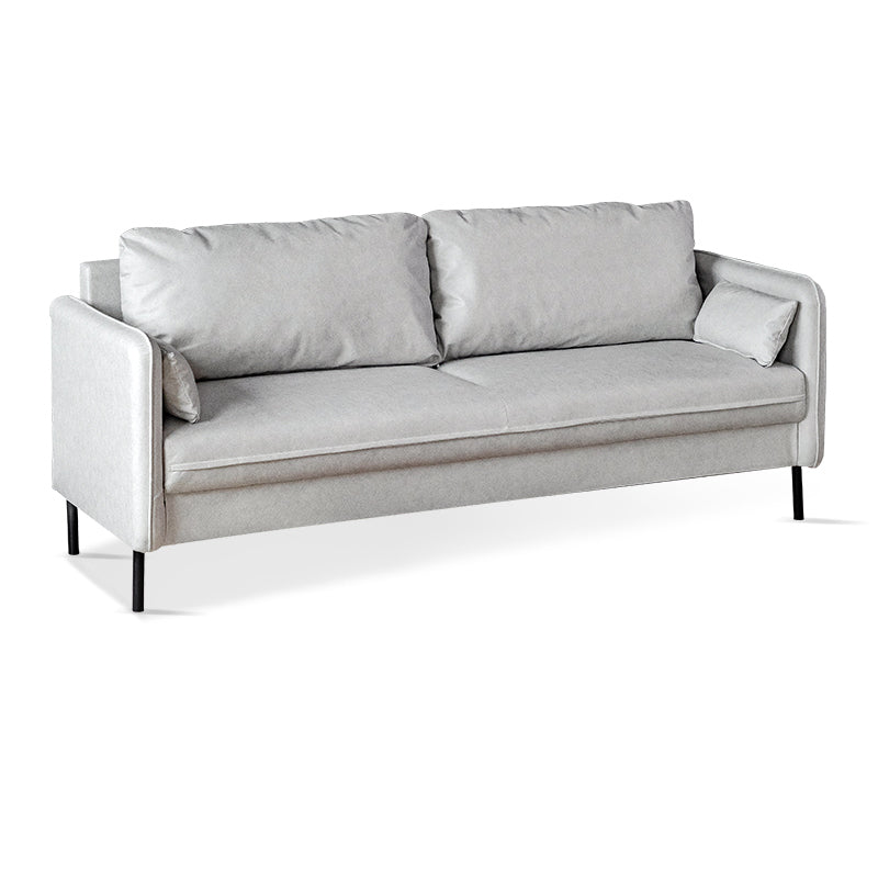 Faux Leather Sofa 29.92" High Scandinavian Square Arm Sofa for Living Room