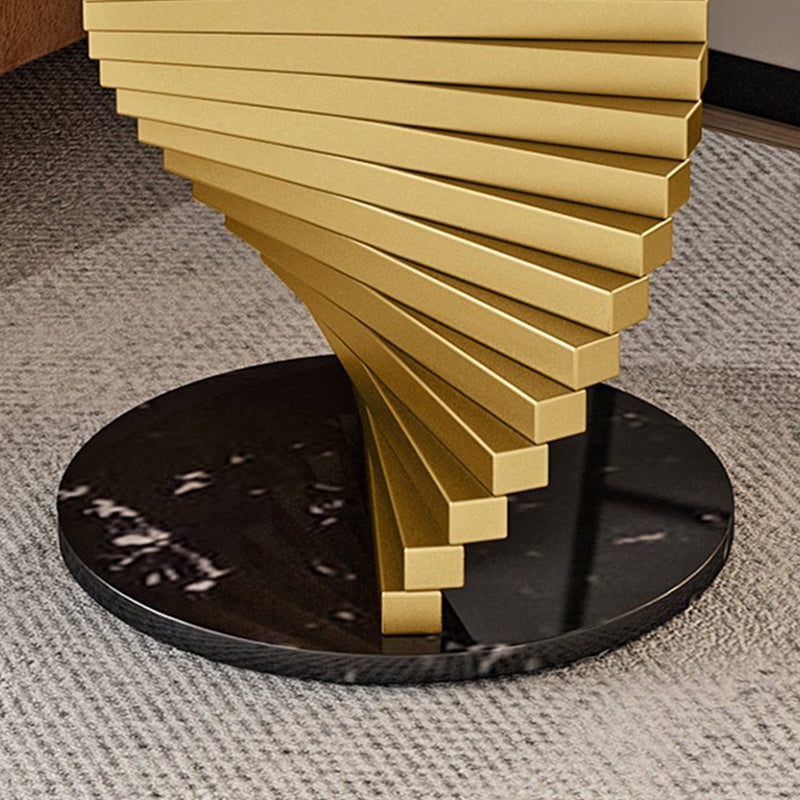Contemporary Round Metal Coffee Table Modern Cocktail Table for Living Room