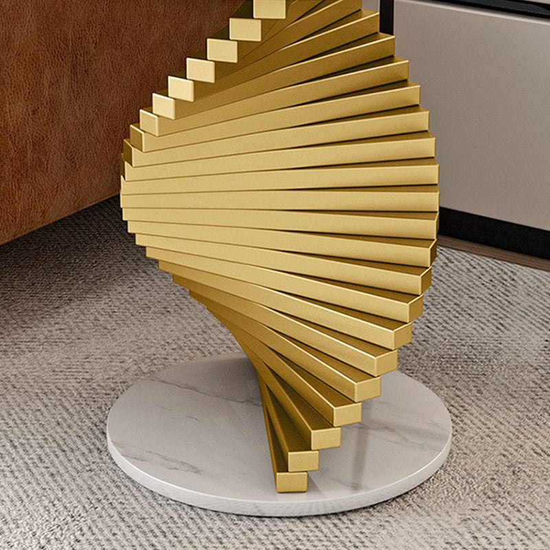 Contemporary Round Metal Coffee Table Modern Cocktail Table for Living Room