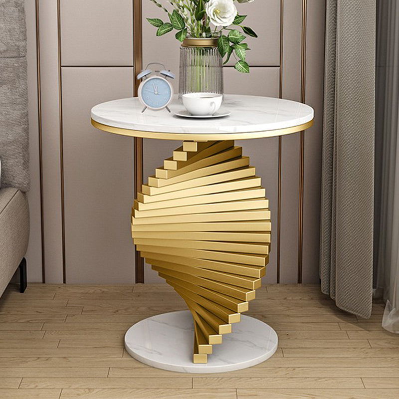 Contemporary Round Metal Coffee Table Modern Cocktail Table for Living Room