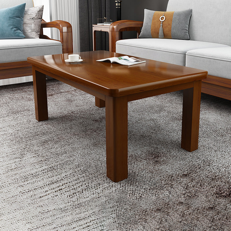 Modern 4 Legs Rectangle Cocktail Table Solid Wood Coffee Table