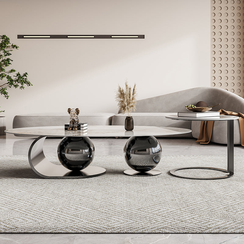 Simple Abstract Coffee Table Slate Top Geometric Coffee Coffee or End Table