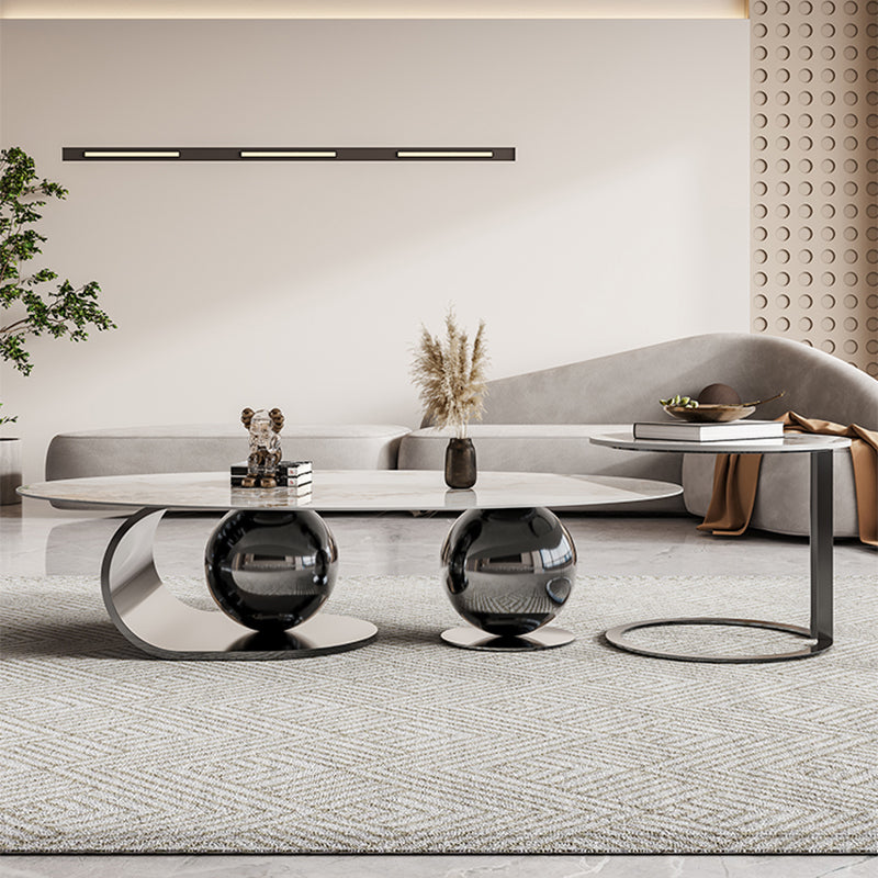 Simple Abstract Coffee Table Slate Top Geometric Coffee Coffee or End Table