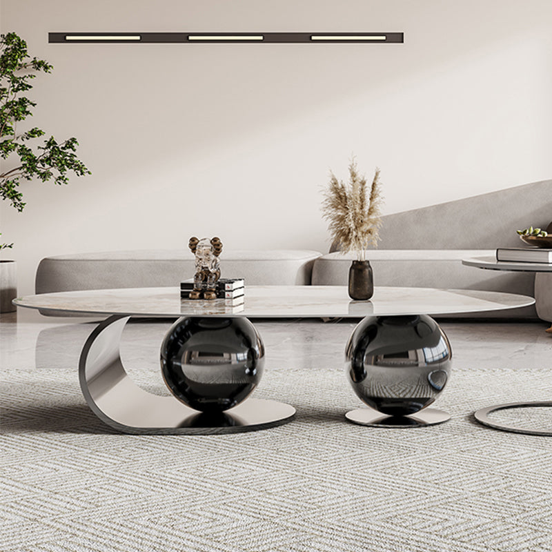 Simple Abstract Coffee Table Slate Top Geometric Coffee Coffee or End Table