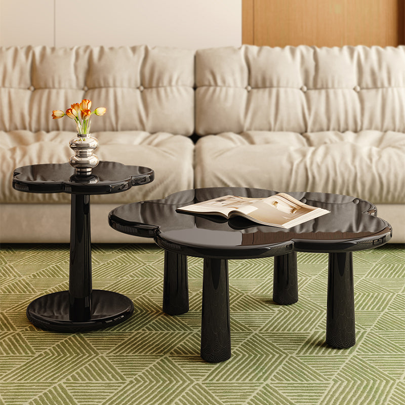 Simple Black Coffee or End Table Contemporary Coffee Cocktail Table with 4 Legs