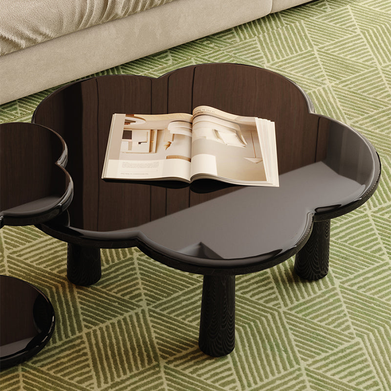 Simple Black Coffee or End Table Contemporary Coffee Cocktail Table with 4 Legs