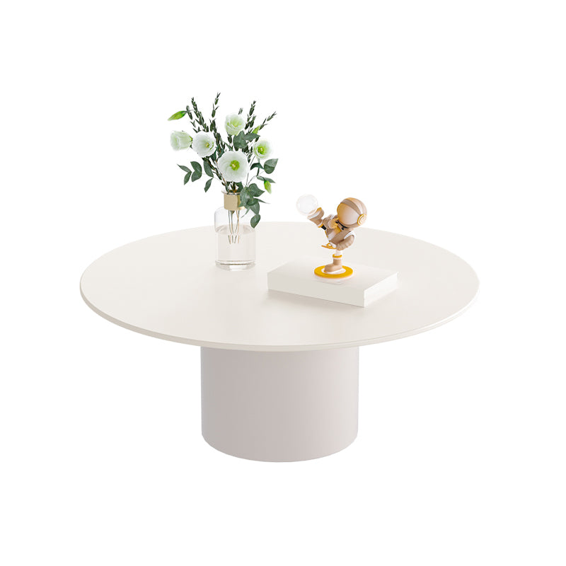 Contemporary Cocktail Table Round White Pedestal Coffee Cocktail Table