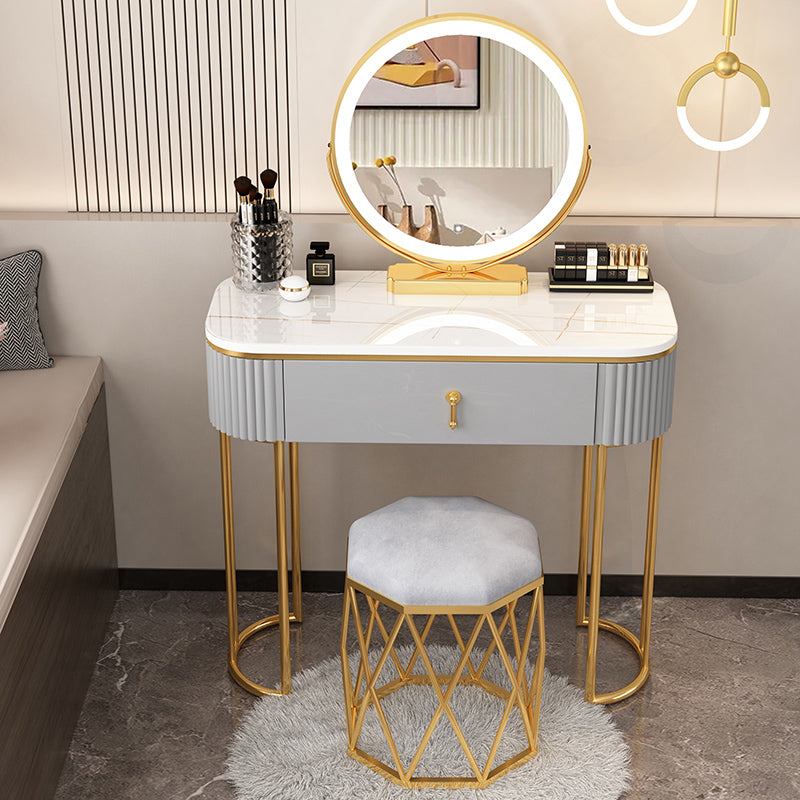 Lighted Mirror Makeup Vanity Storage Box Vanity Dressing Table for Bedroom