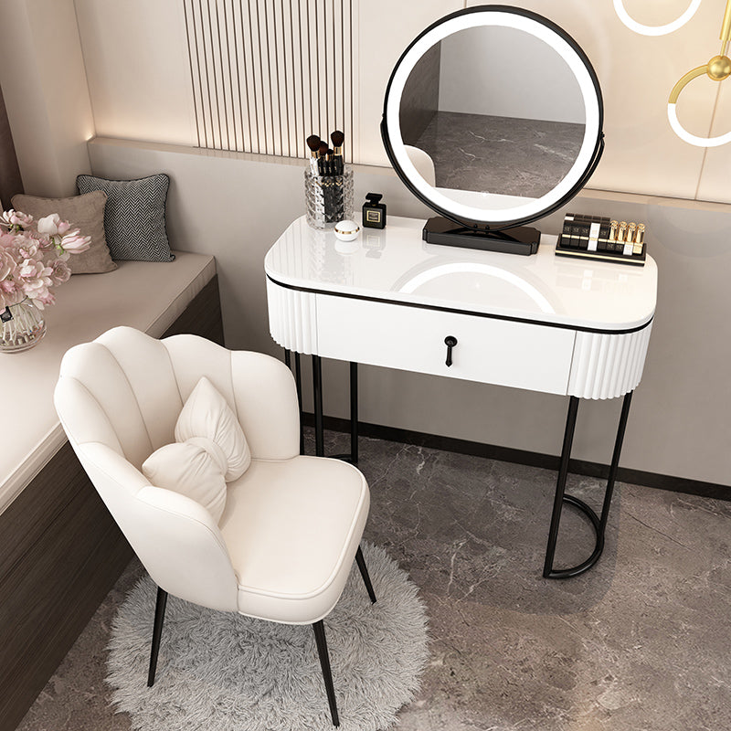 Lighted Mirror Makeup Vanity Storage Box Vanity Dressing Table for Bedroom