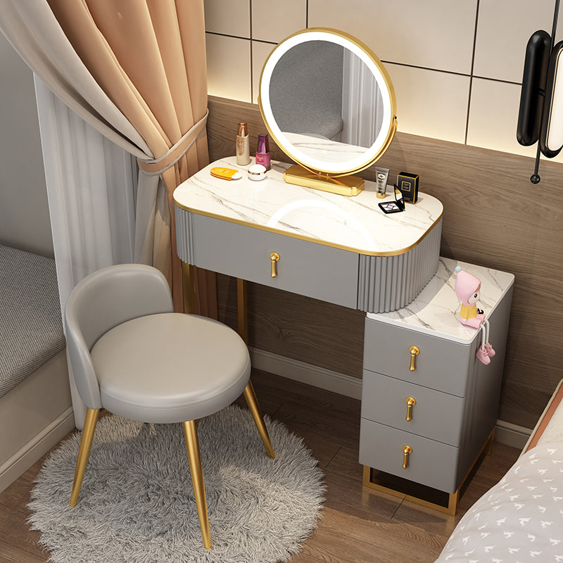 Glam Wood Vanity Dressing Table Bedroom Makeup Vanity Desk with Drawer