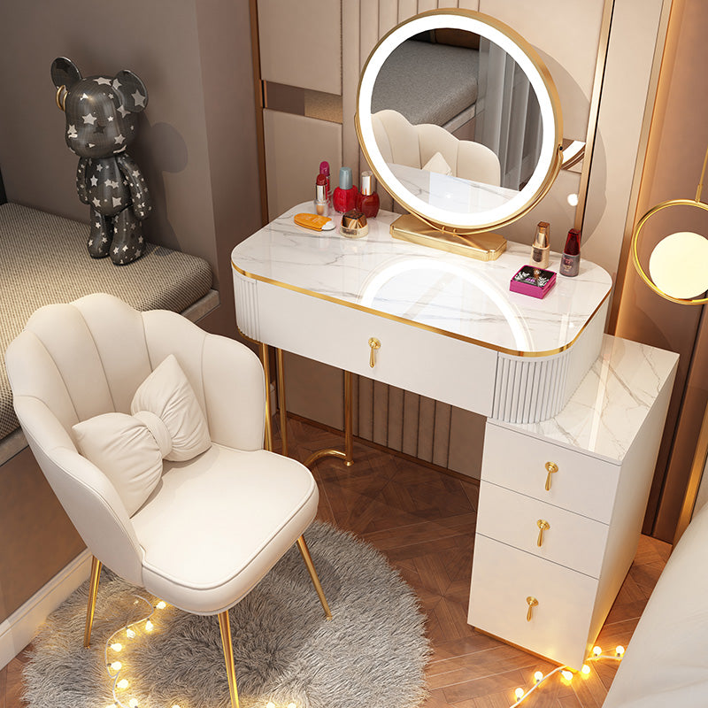 Glam Wood Vanity Dressing Table Bedroom Makeup Vanity Desk with Drawer