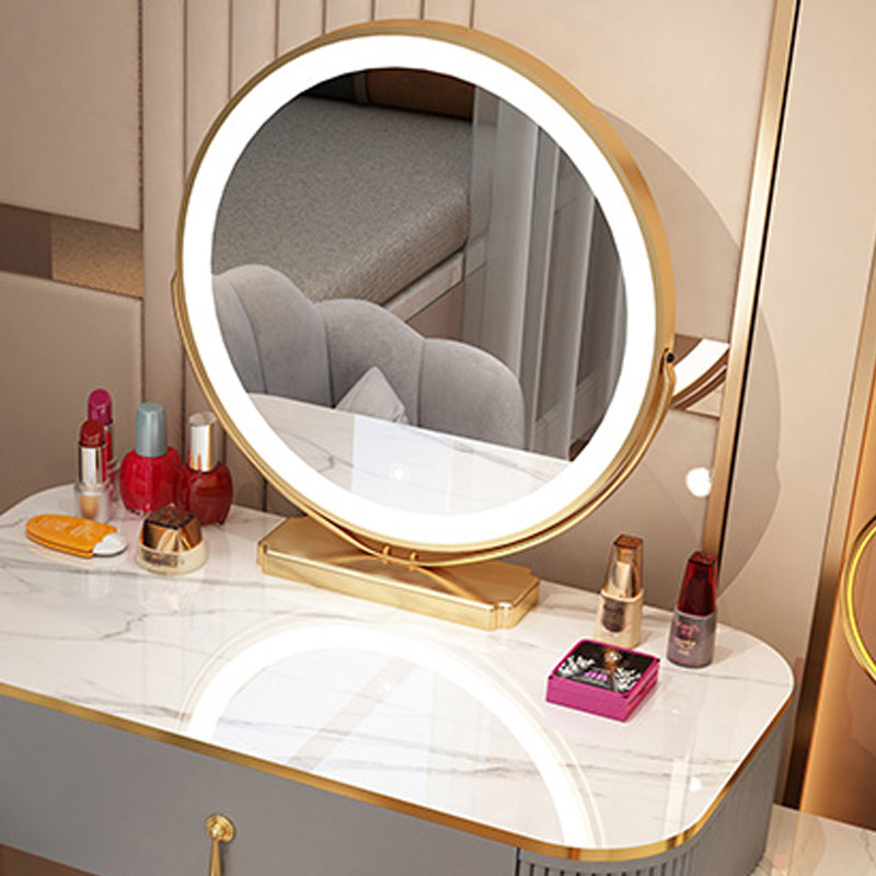 Glam Wood Vanity Dressing Table Bedroom Makeup Vanity Desk with Drawer