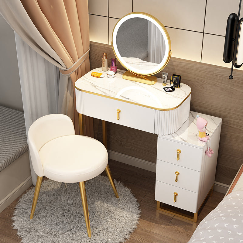 Glam Wood Vanity Dressing Table Bedroom Makeup Vanity Desk with Drawer