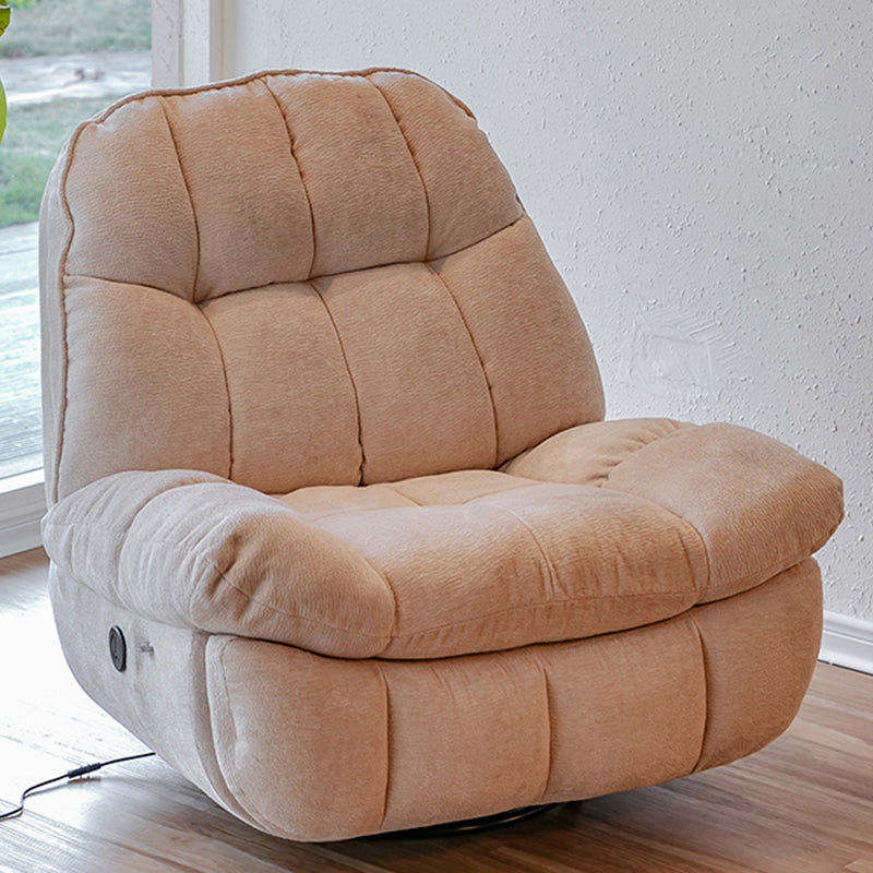 Modern Solid Color Standard Recliner Chenille Recliner Chair with Side Pocket