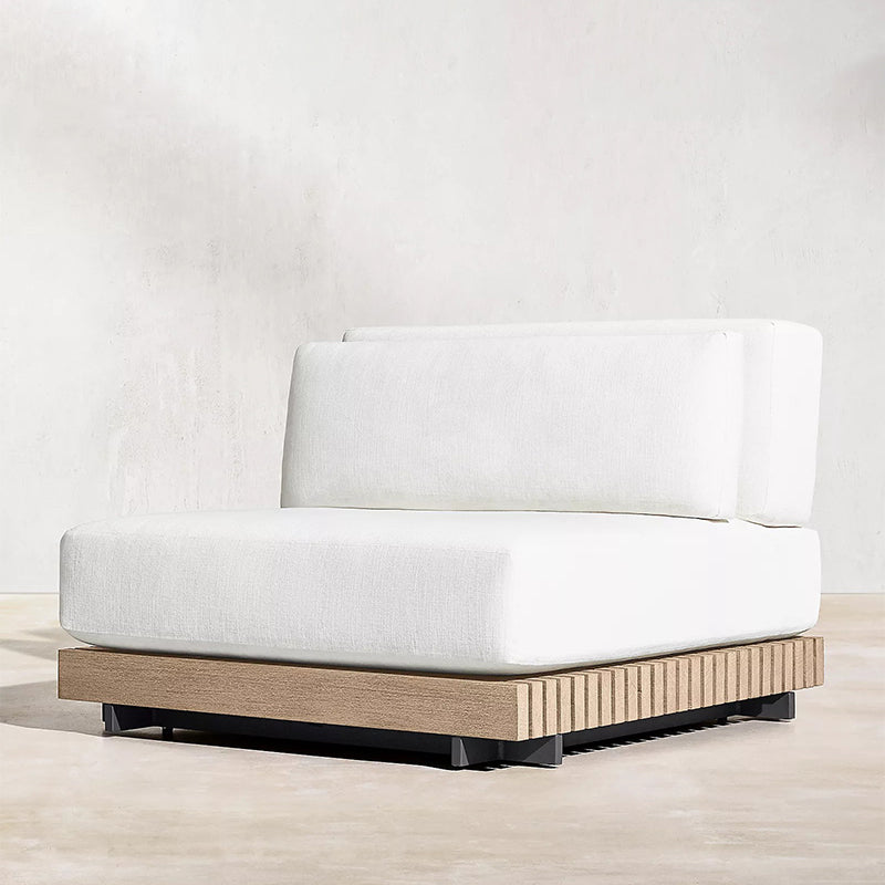 Minimalistic Solid Wood Outdoor Sectional Sofa Farmhouse Water Resistant Outdoor Sectional