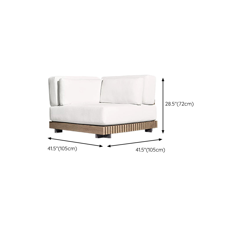 Minimalistic Solid Wood Outdoor Sectional Sofa Farmhouse Water Resistant Outdoor Sectional